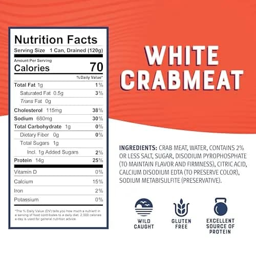 Bumble Bee White Flake Crab Meat in Water, 6 oz (Pack of 12) | 14g Protein Per Serving thumbnail 2