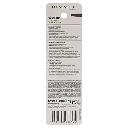 Rimmel London Exaggerate Waterproof Eye Definer Eyeliner, Deep Ocean, 0.01oz | Long-Wearing, Built-In Smudger thumbnail 2