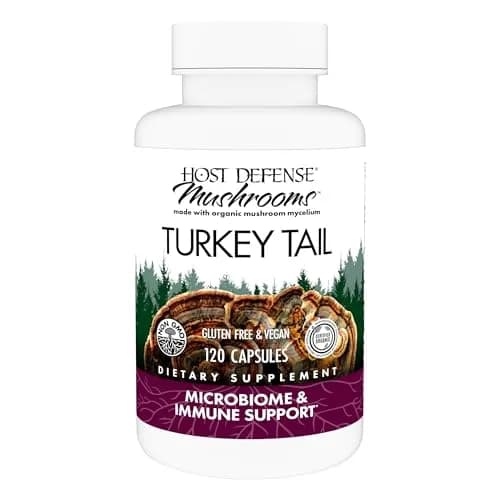 Host Defense Turkey Tail Capsules 120 Count | Digestive Health & Immune Response Support thumbnail 1