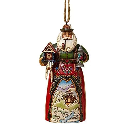 Enesco Jim Shore Heartwood Creek German Santa Stone Resin Hanging Ornament, 4.75” | Handcrafted holiday decor thumbnail 1
