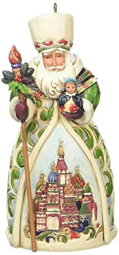 Enesco Jim Shore Heartwood Creek Russian Santa Stone Resin Ornament 4.75" | Handcrafted, Hand-painted, Unique Christmas Decor thumbnail 1