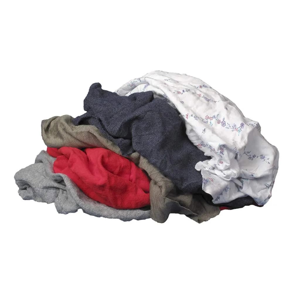 Buffalo Industries Recycled Multicolored T-Shirt Cloth Rags | 8 lb Bag for Cleaning & Polishing