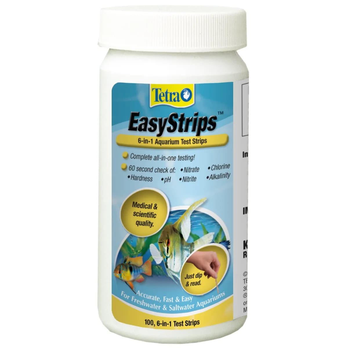 Tetra EasyStrips 6-in-1 Aquarium Water Test Strips, 100 Count | Accurate Water Quality Monitoring