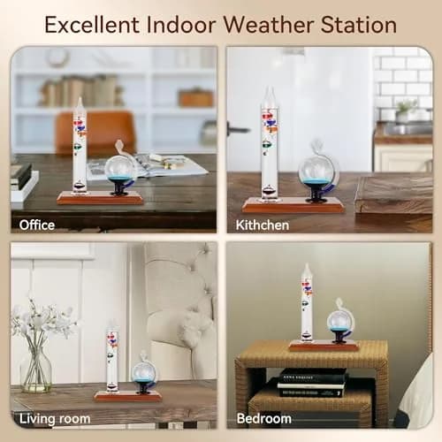 Lily's Home Galileo Thermometer with Glass Globe Barometer 9 in x 12 in | Classic Scientific Decor thumbnail 4