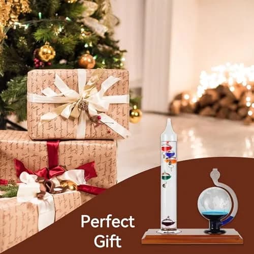 Lily's Home Galileo Thermometer with Glass Globe Barometer 9 in x 12 in | Classic Scientific Decor thumbnail 6