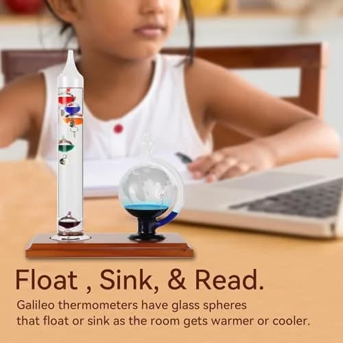 Lily's Home Galileo Thermometer with Glass Globe Barometer 9 in x 12 in | Classic Scientific Decor thumbnail 3