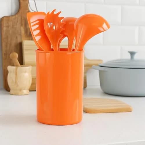 Reston Lloyd Calypso Basics Plastic Utensil Holder, Orange | Brightens Kitchen & Adds Storage thumbnail 5