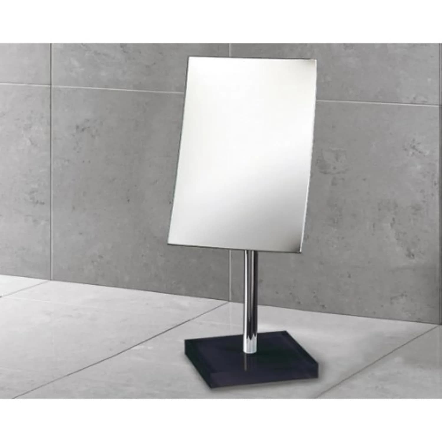 Gedy Rainbow Square Magnifying Mirror, Black | 12" (30.5 cm) Height - main product image