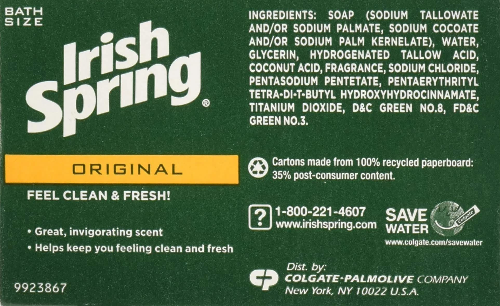 Irish Spring Original Deodorant Soap Bars 106 g (3.75 Oz) | Cleans Without Dryness, Retains Natural Moisture - view 3