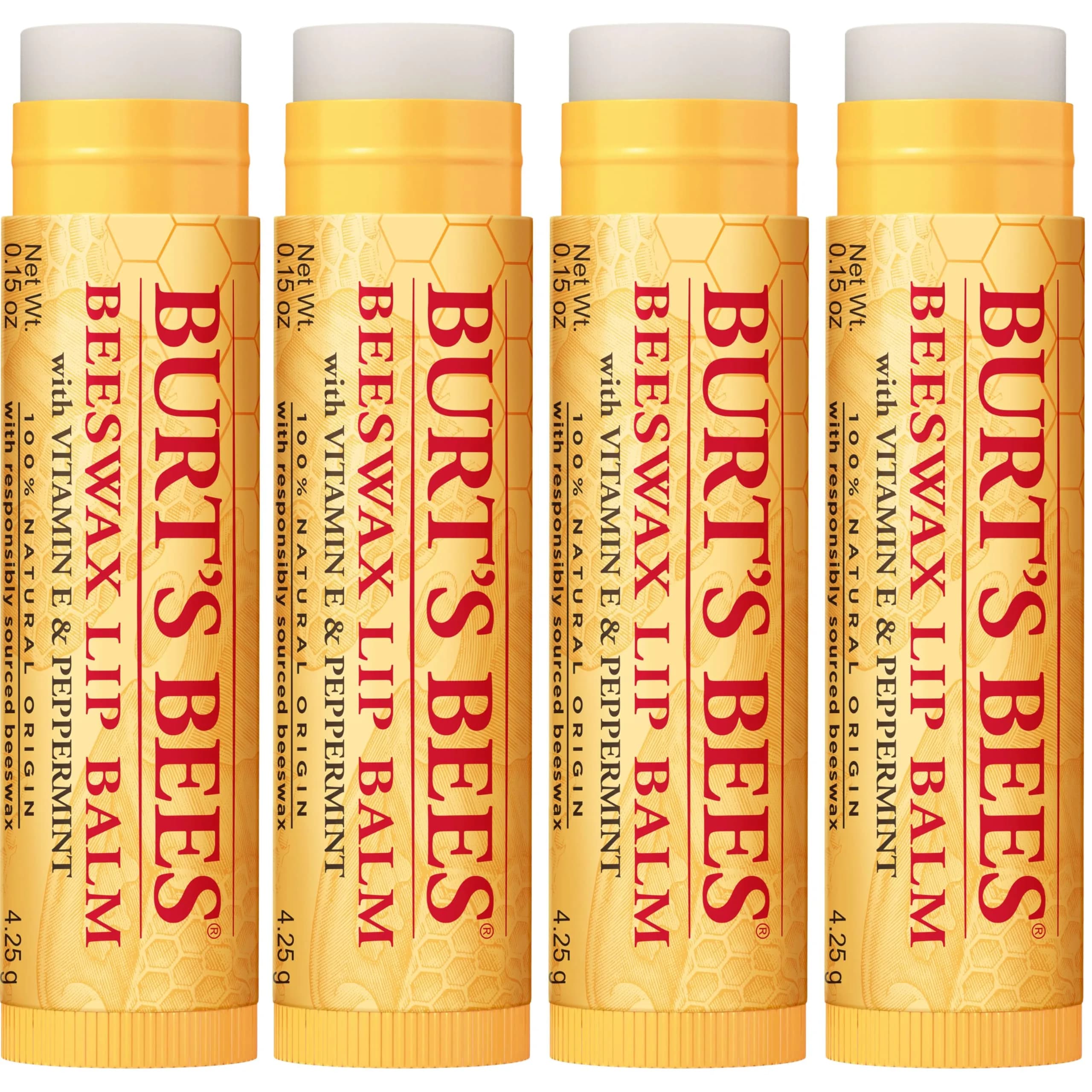 Burt's Bees Beeswax Natural Moisturizing Lip Balm 4 Count Pack | Superfruit Flavors - view 7