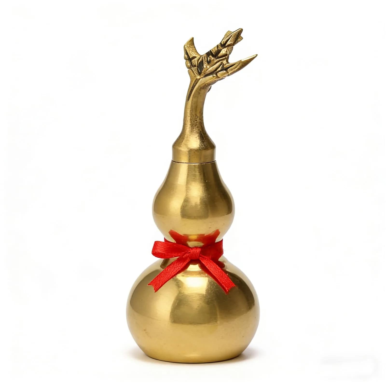 EDOBLUE Feng Shui Brass Wu Lou Gourd 4" | Good luck & longevity talisman for home & office