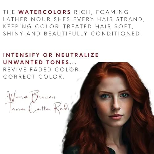 Watercolors Color Depositing Hair Dye Shampoo, Wet Brick, 8 Fl Oz | Vibrant Color & Responsible Beauty thumbnail 4