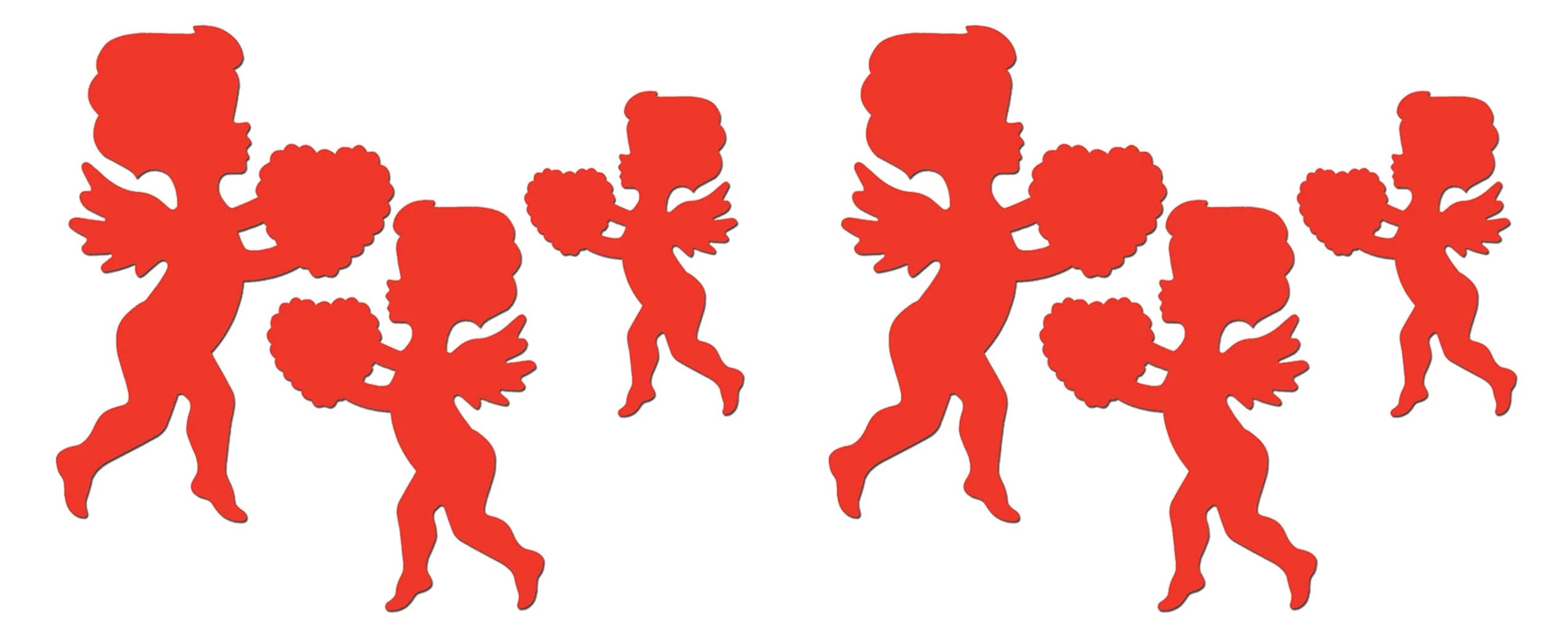 Beistle Red Cupid Paper Assorted Silhouettes Decor 6pc | Valentine's Day Party Cutouts - main product image