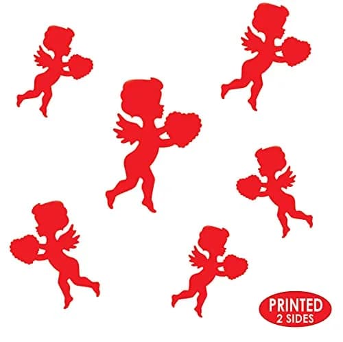 Beistle Red Cupid Paper Assorted Silhouettes Decor 6pc | Valentine's Day Party Cutouts thumbnail 4