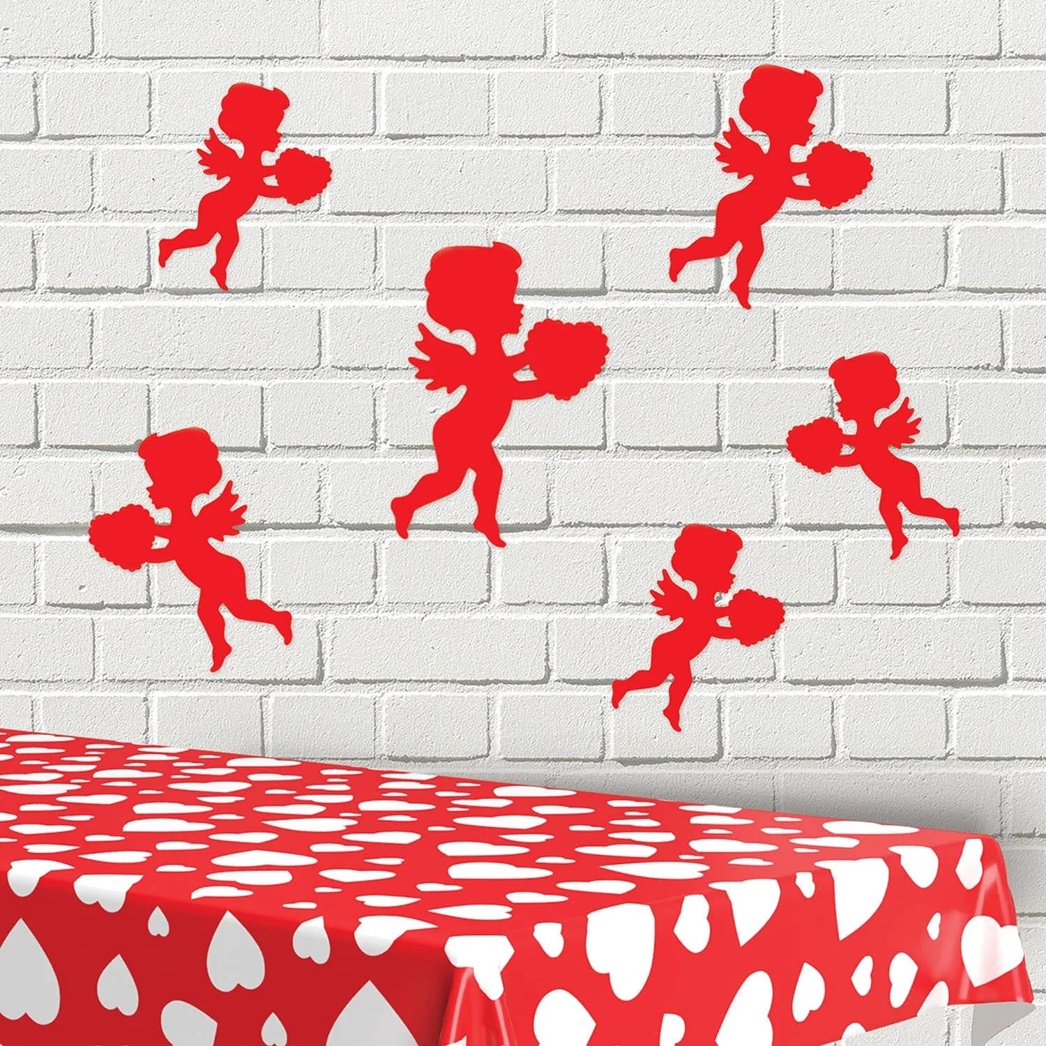 Beistle Red Cupid Paper Assorted Silhouettes Decor 6pc | Valentine's Day Party Cutouts - view 6