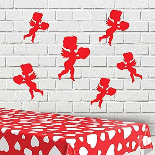 Beistle Red Cupid Paper Assorted Silhouettes Decor 6pc | Valentine's Day Party Cutouts thumbnail 6