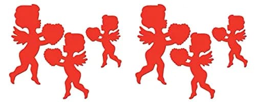Beistle Red Cupid Paper Assorted Silhouettes Decor 6pc | Valentine's Day Party Cutouts thumbnail 1