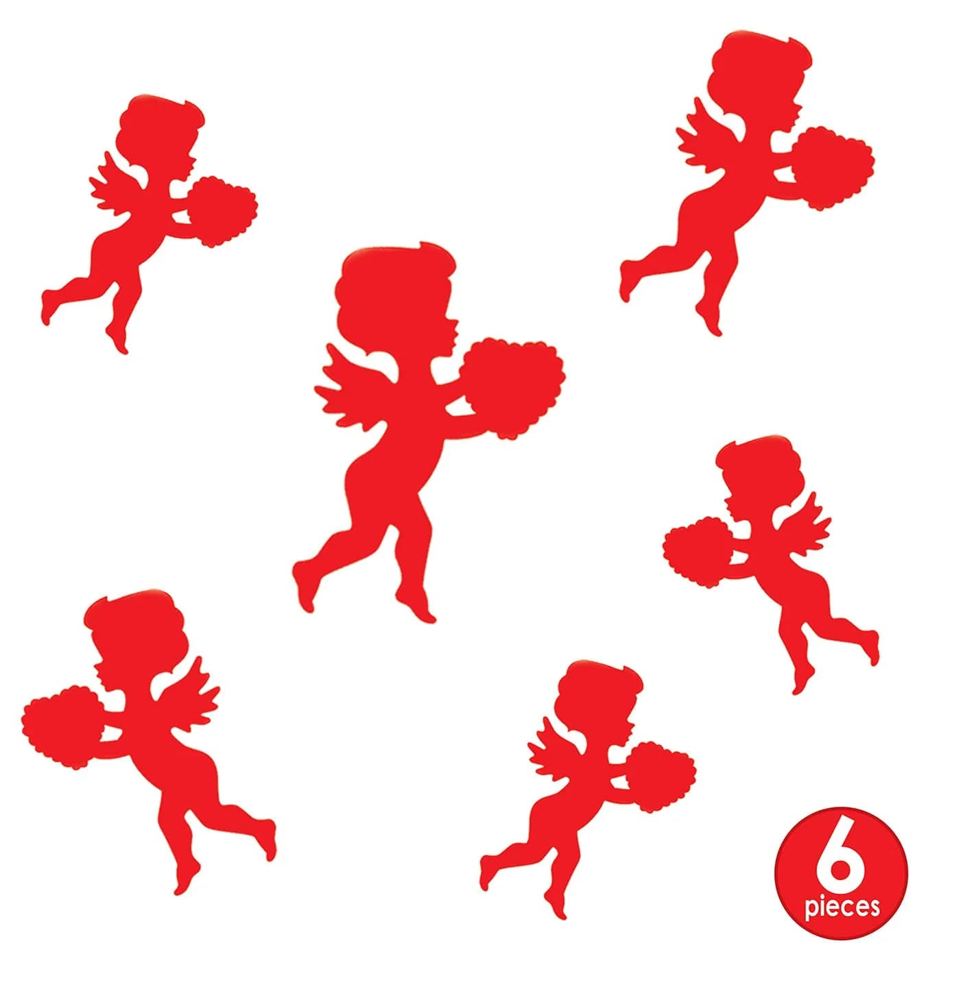 Beistle Red Cupid Paper Assorted Silhouettes Decor 6pc | Valentine's Day Party Cutouts - view 2