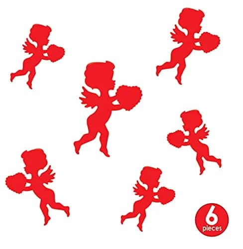 Beistle Red Cupid Paper Assorted Silhouettes Decor 6pc | Valentine's Day Party Cutouts thumbnail 2