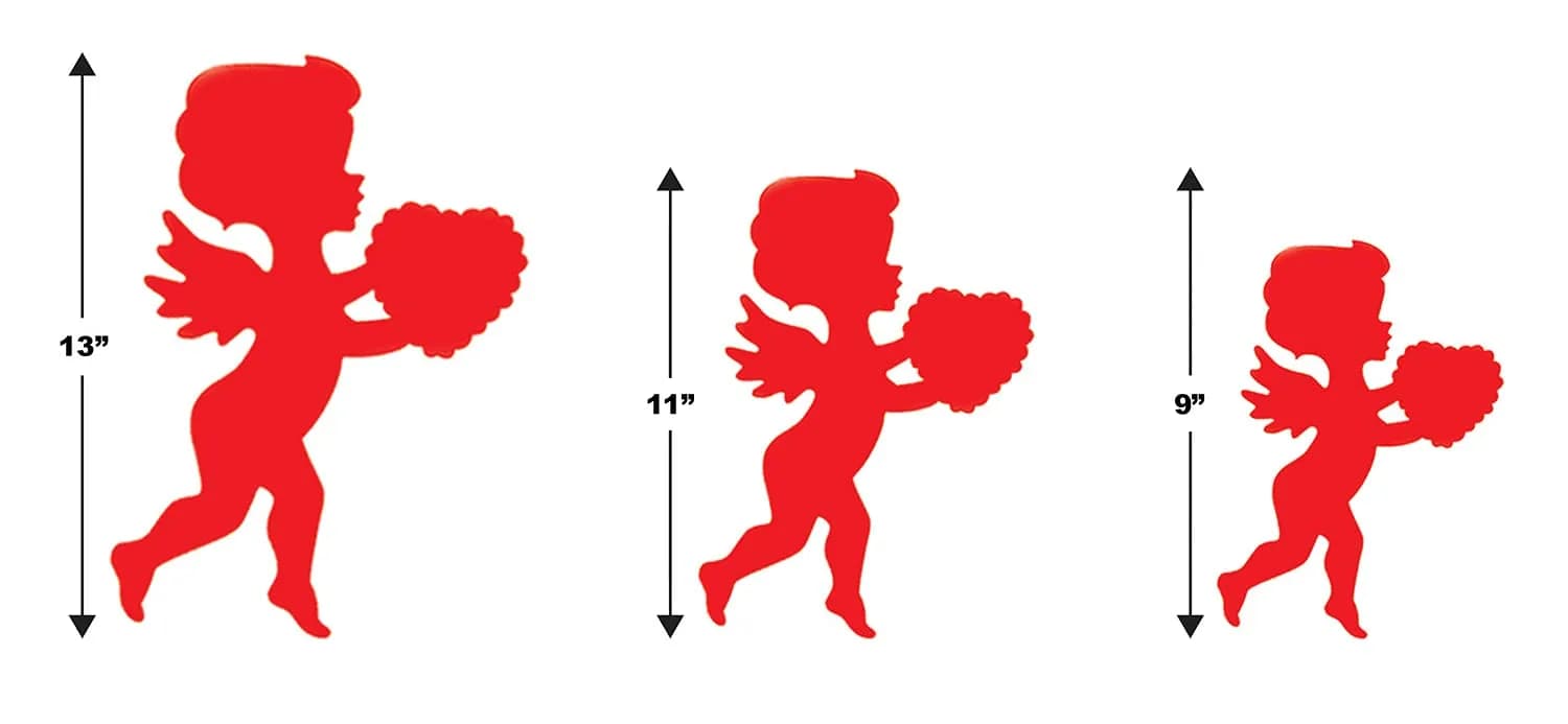 Beistle Red Cupid Paper Assorted Silhouettes Decor 6pc | Valentine's Day Party Cutouts - view 3