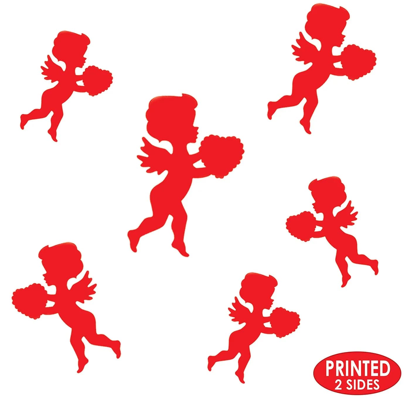 Beistle Red Cupid Paper Assorted Silhouettes Decor 6pc | Valentine's Day Party Cutouts - view 4