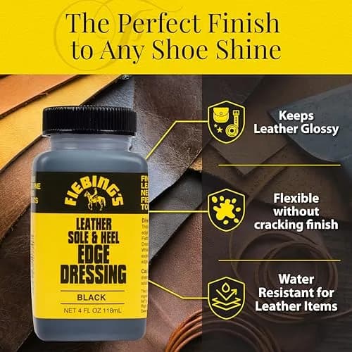 Fiebing's Leather Sole & Heel Black Edge Dressing (4 oz) | High Gloss Shoe Care for Leather Soles & Heels thumbnail 4