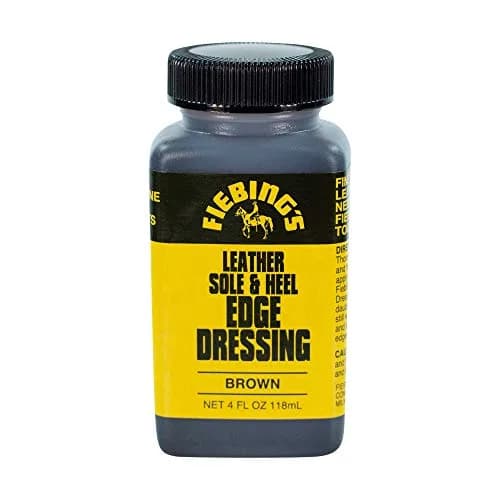 Fiebing's Leather Sole & Heel Brown Edge Dressing 118ml (4 oz) | High Gloss Finish for Leather Soles & Heels thumbnail 1