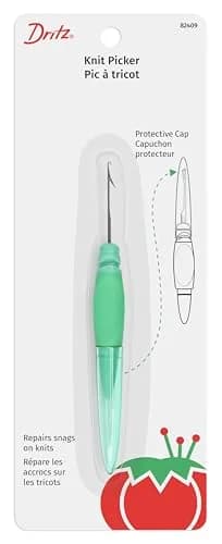 Dritz Ergonomic Knit Picker Tool, Green | Fixes Snags on Knits & Wovens thumbnail 1
