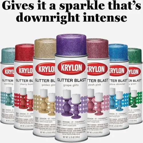 Krylon Glitter Blast Clear Sealer Spray 6 oz (177 ml) | Protects Glitter & Maintains Sparkle thumbnail 6