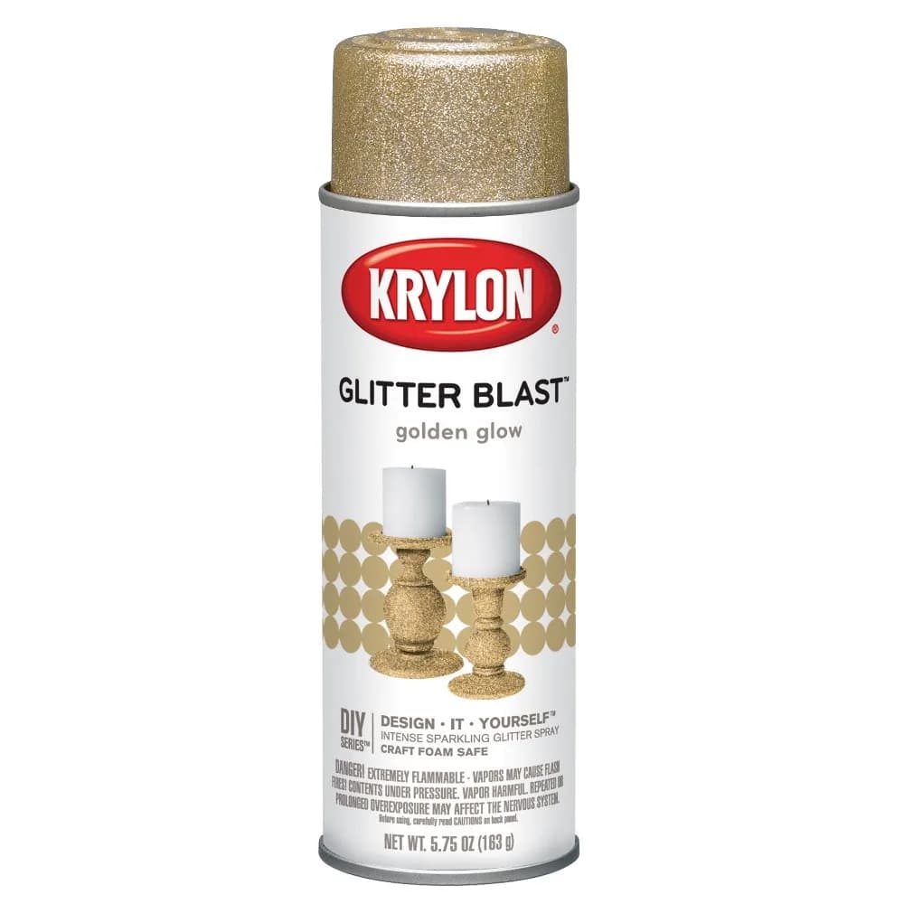 Krylon Glitter Blast Spray Paint Golden Glow 5.75 oz (163 g) | Intense Sparkling Glitter Finish - main product image