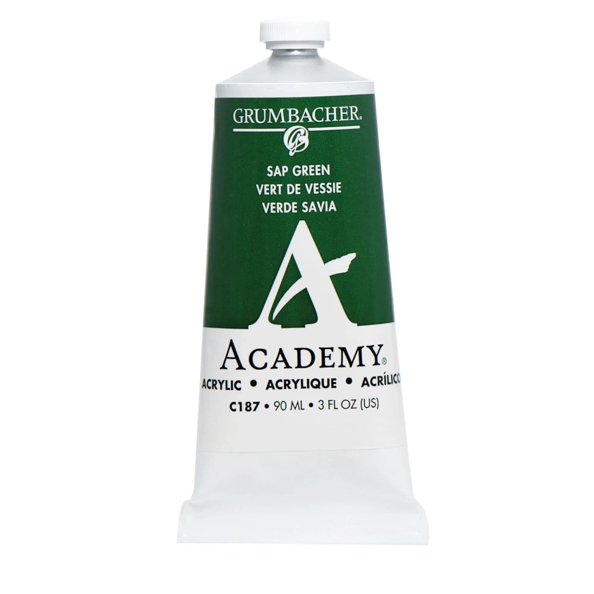 Grumbacher Academy Acrylic Paint, Gloss, 90ml (3 Fl Oz) | ASTM Lightfastness 1 — Sap Green