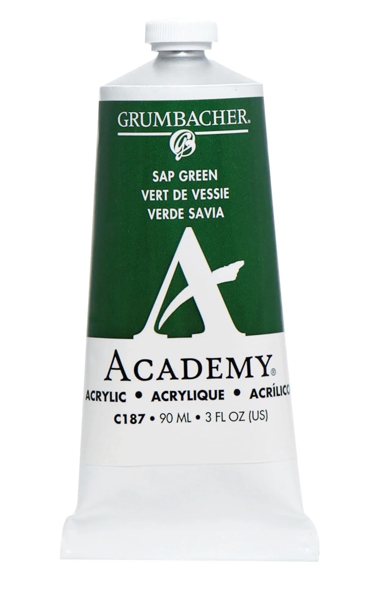 Grumbacher Academy Acrylic Paint, Sap Green 90ml (3.04 Fl Oz) | ASTM Lightfastness 1 - main product image