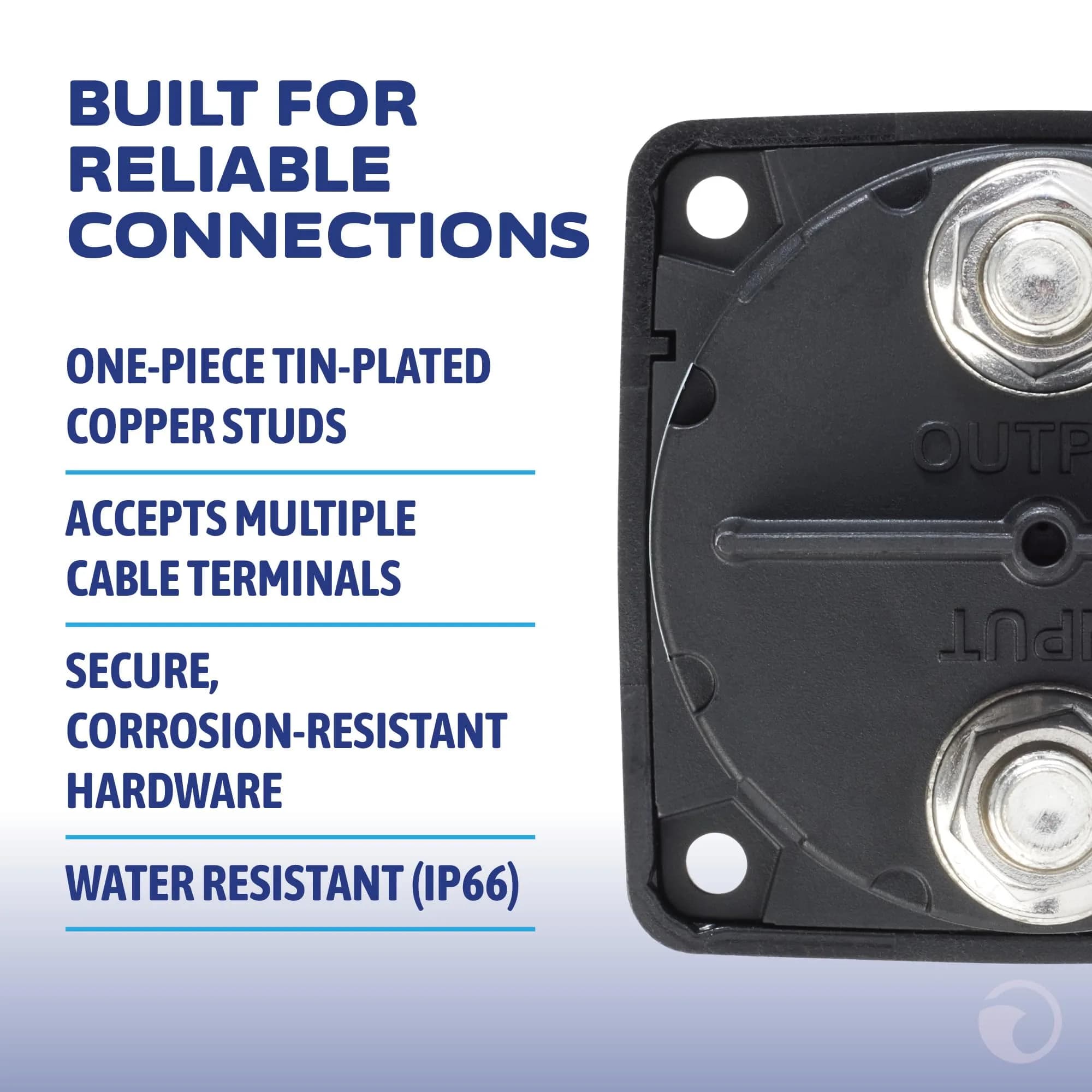 Blue Sea Systems m-Series ON/OFF Battery Switch with Knob | Ignition Protected, 300A Continuous - view 5