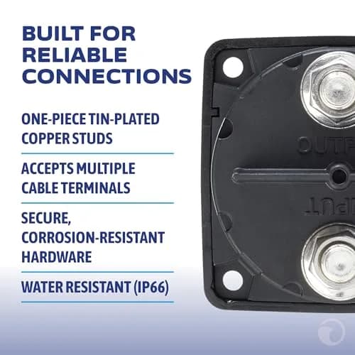 Blue Sea Systems m-Series ON/OFF Battery Switch with Knob | Ignition Protected, 300A Continuous thumbnail 5