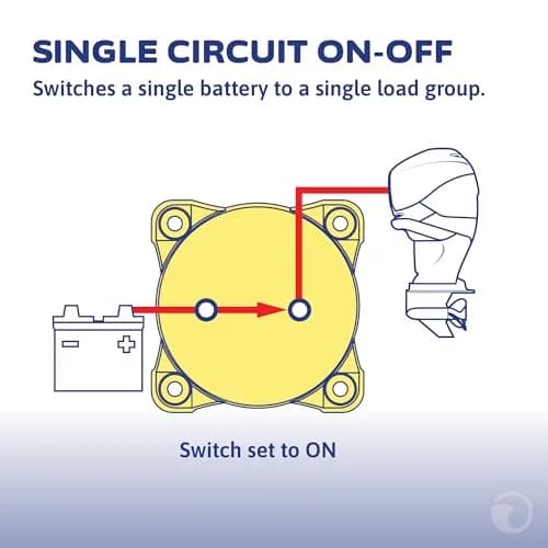 Blue Sea Systems m-Series ON/OFF Battery Switch with Knob | Ignition Protected, 300A Continuous thumbnail 3