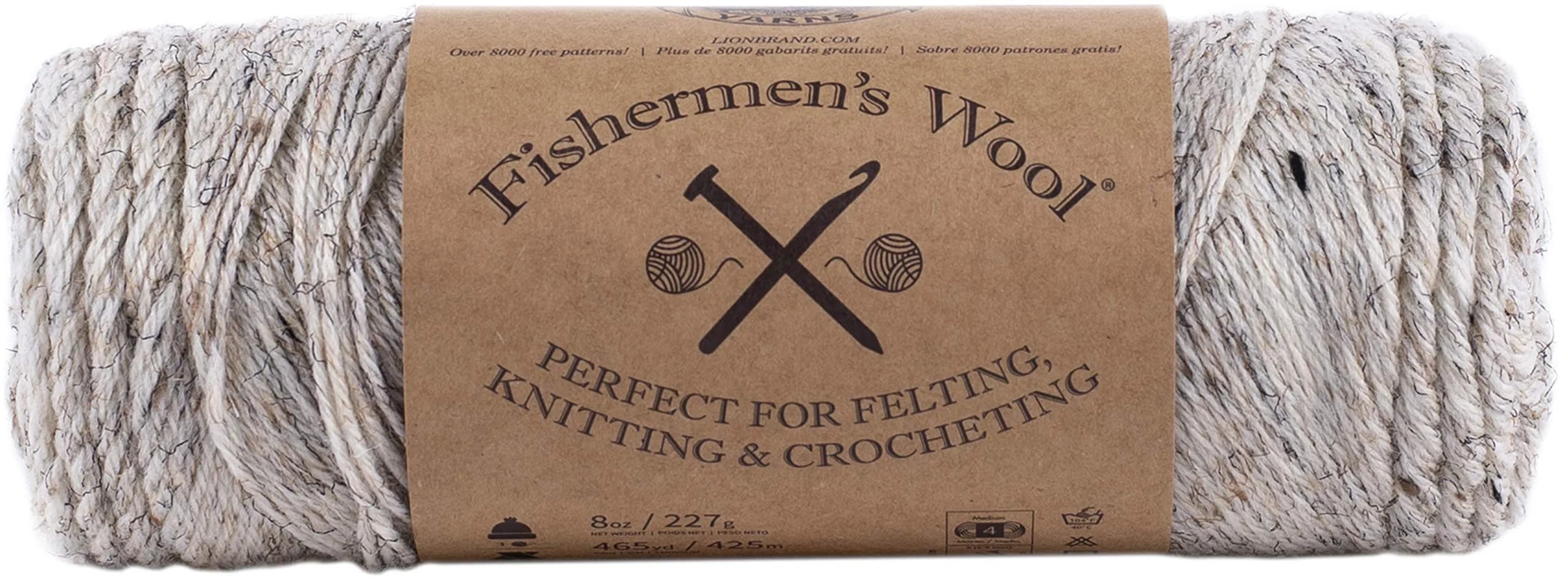 Lion Brand Yarn Fishermen's Wool Yarn Birch Tweed | 348 yards | Warm, Pure Virgin Wool for Knitting & Crochet