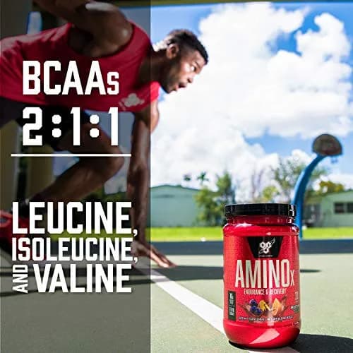 BSN Amino X Recovery Powder with BCAAs, Zero Sugar, Blue Raz, 30 Servings | Supports Muscle Recovery & Endurance thumbnail 5