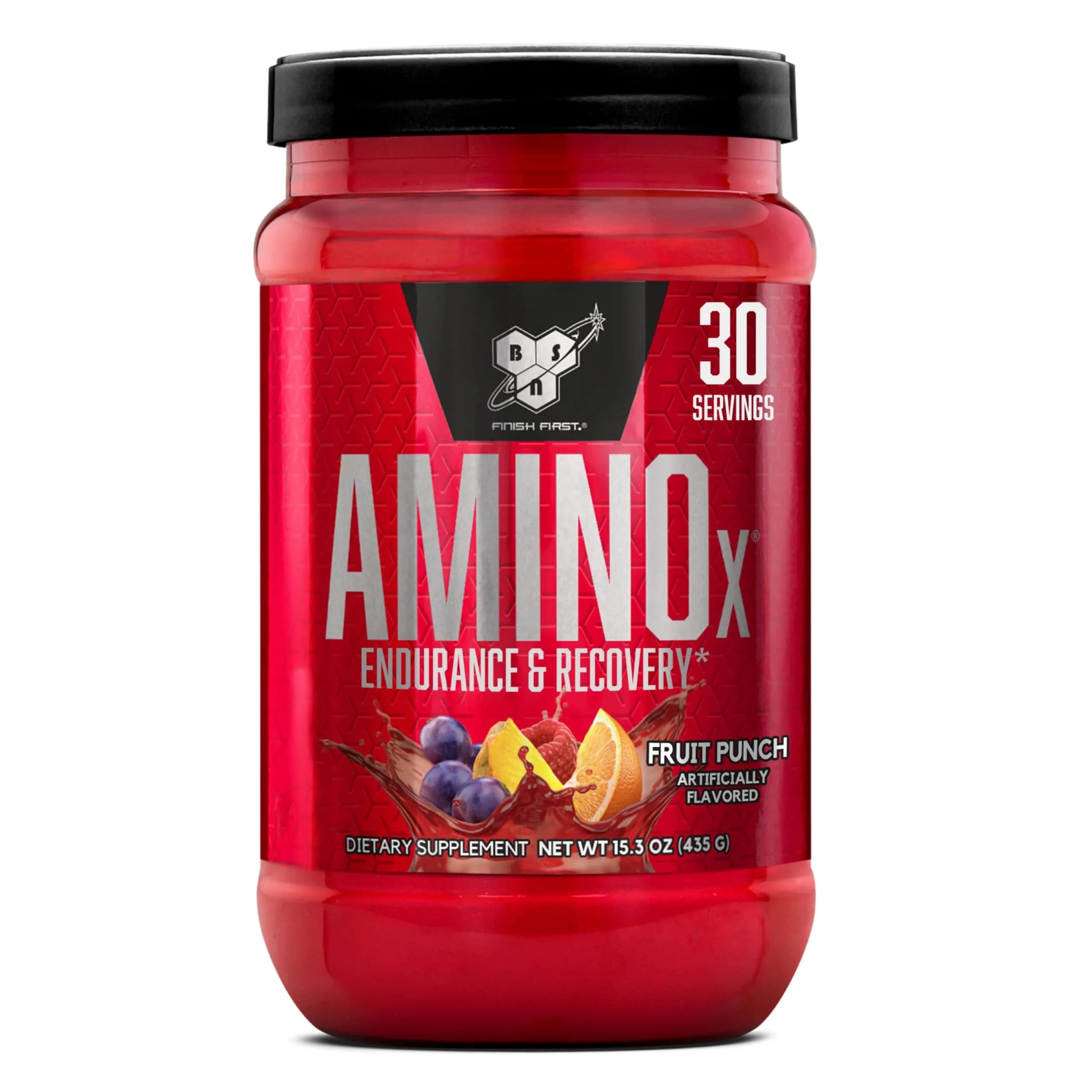 BSN Amino X BCAAs Recovery Powder Fruit Punch 435 g (15.3 oz) | Supports Muscle Recovery & Endurance — 15.34 Ounce (30 Servings