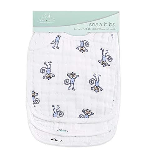 aden + anais Snap Bib 3 Pack 25cm x 32.5cm | Soft Cotton Muslin for Baby & Toddler thumbnail 2