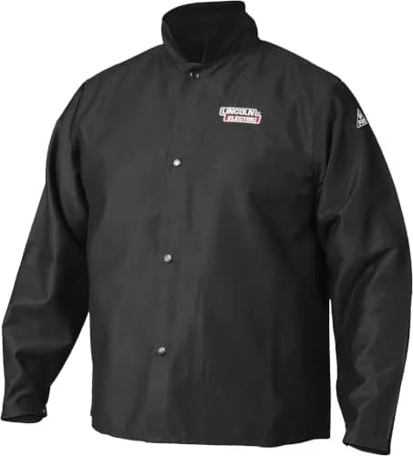 Lincoln Electric unisex adult Traditional FR Cloth Jacket, Black, 3X-Large US | Flame retardant safety wear thumbnail 1
