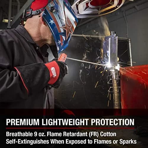 Lincoln Electric unisex adult Traditional FR Cloth Jacket, Black, 3X-Large US | Flame retardant safety wear thumbnail 4