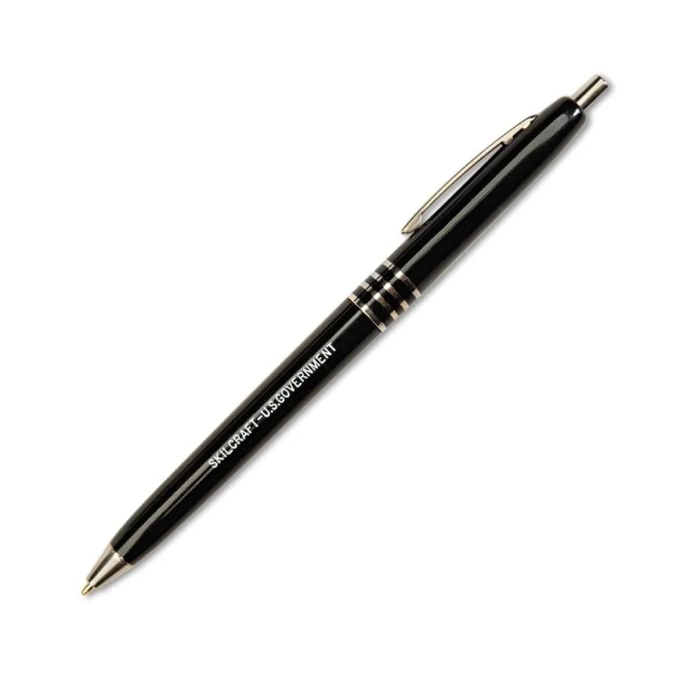 Skilcraft U.S. Government Retractable Ball Point Pen, Fine Point, Black Ink, Box of 12 (7520-00-935-7135) | Reliable Fine Point Writing Instrument