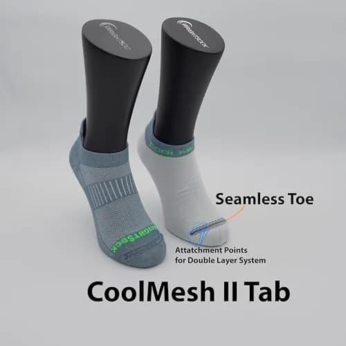 Wrightsock CoolMesh II Tab Running Socks for Men and Women | Blister-Free, Breathable, Eco-Friendly Ankle-High Socks thumbnail 9