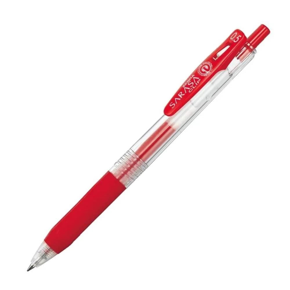 ゼブラ(ZEBRA) Gel Ballpoint Pen Sarasa Clip 0.5mm | Red Ink, 10pcs, Water-Resistant, Office & School Use — Red 10pcs