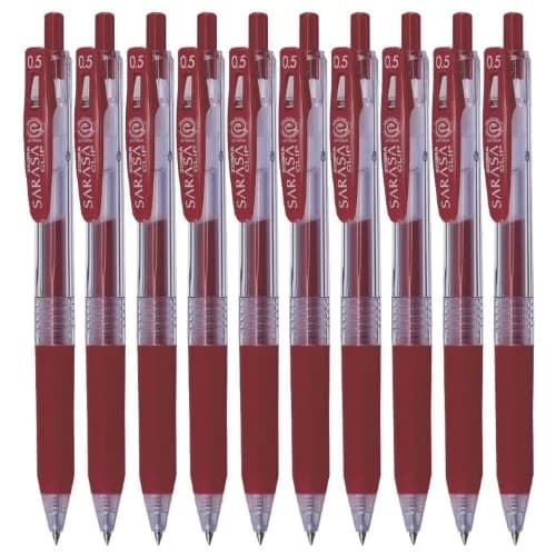 ゼブラ(ZEBRA) Gel Ballpoint Pen Sarasa Clip 0.5mm | Red Ink, 10pcs, Water-Resistant, Office & School Use thumbnail 2