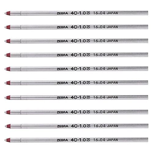 ゼブラ(ZEBRA) Sharbo Oil-Based Ballpoint Pen Refill 4C-1.0 Core, Red | Compatible with multiple pens, smooth ink flow, 10 pcs thumbnail 1