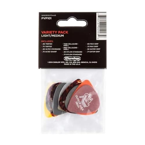 Jim Dunlop Guitar Pick LT/MD Variety Pack - 12 Pack | Sample Popular Gauges & Materials thumbnail 3