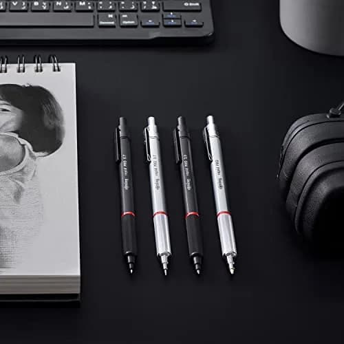 rOtring Rapid Pro Mechanical Pencil 2.0 mm Matte Black | Full Metal Body, Non-Slip Grip, Built-in Sharpener thumbnail 5