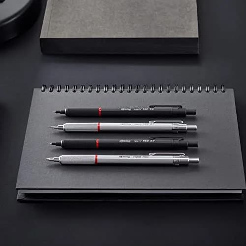 rOtring Rapid Pro Mechanical Pencil 2.0 mm Matte Black | Full Metal Body, Non-Slip Grip, Built-in Sharpener thumbnail 6