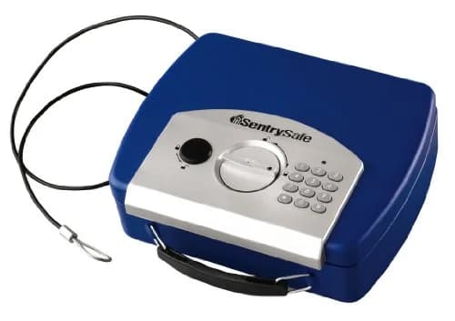 SentrySafe Small Blue Safe with Digital Keypad | Compact Travel & Dorm Lock Box thumbnail 1